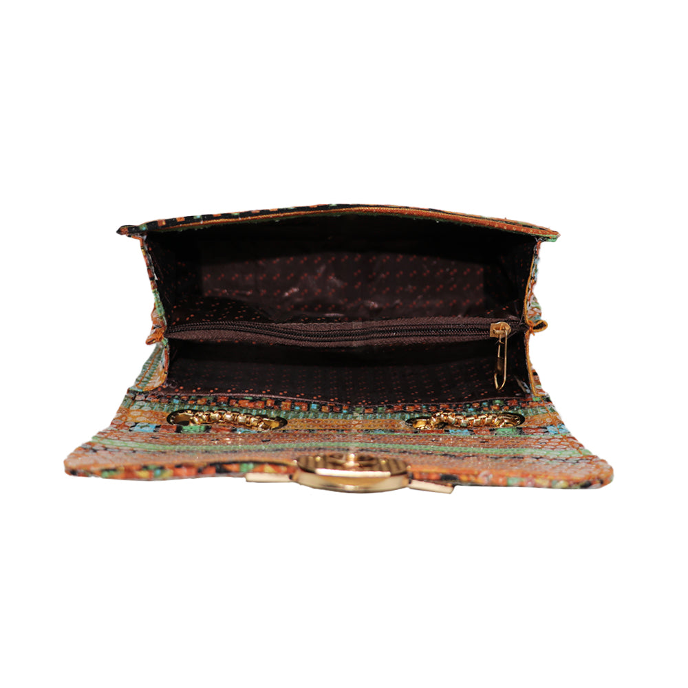 Clutch Bag with Gold Chain Strap Stylish Party Handbag