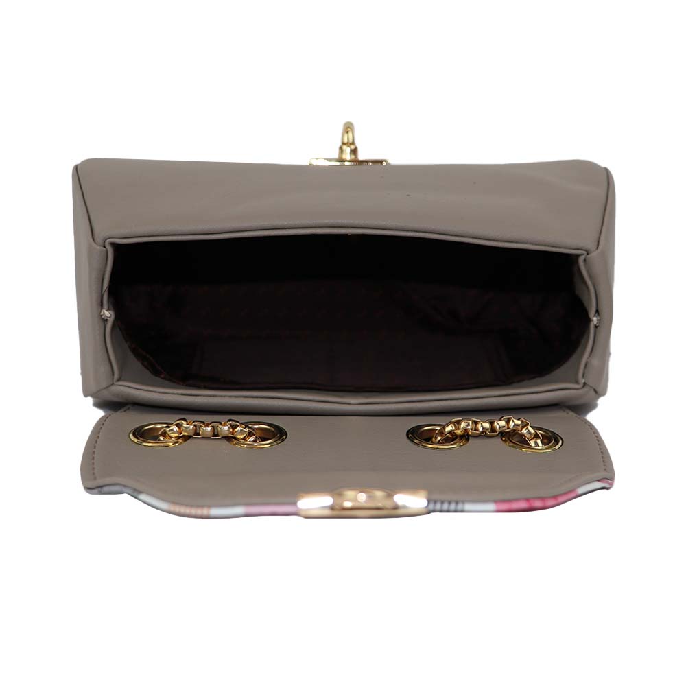 Chain Strap Sling Bag with Pattern Flap bag