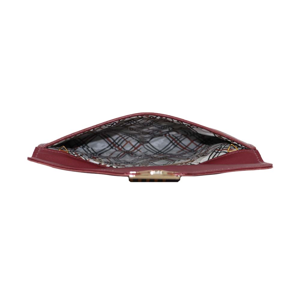 Texture Clutch Sling Bag with Gold Chain Strap Party clutch