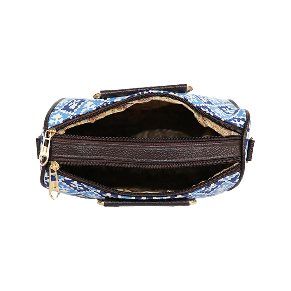 Women Red Printed Duffle Handbag with Sling Strap & Metal Handle – Travel & Everyday Stylish Bag