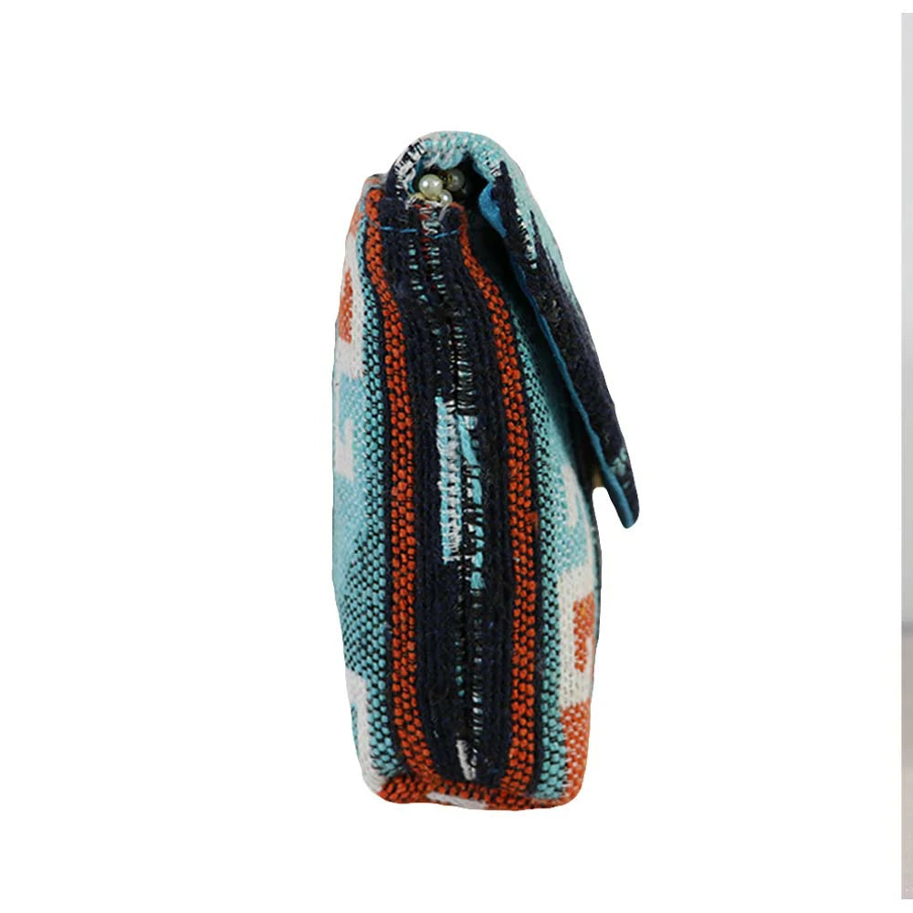 Women’s Multicolor Embroidered Clutch with Detachable Chain Strap