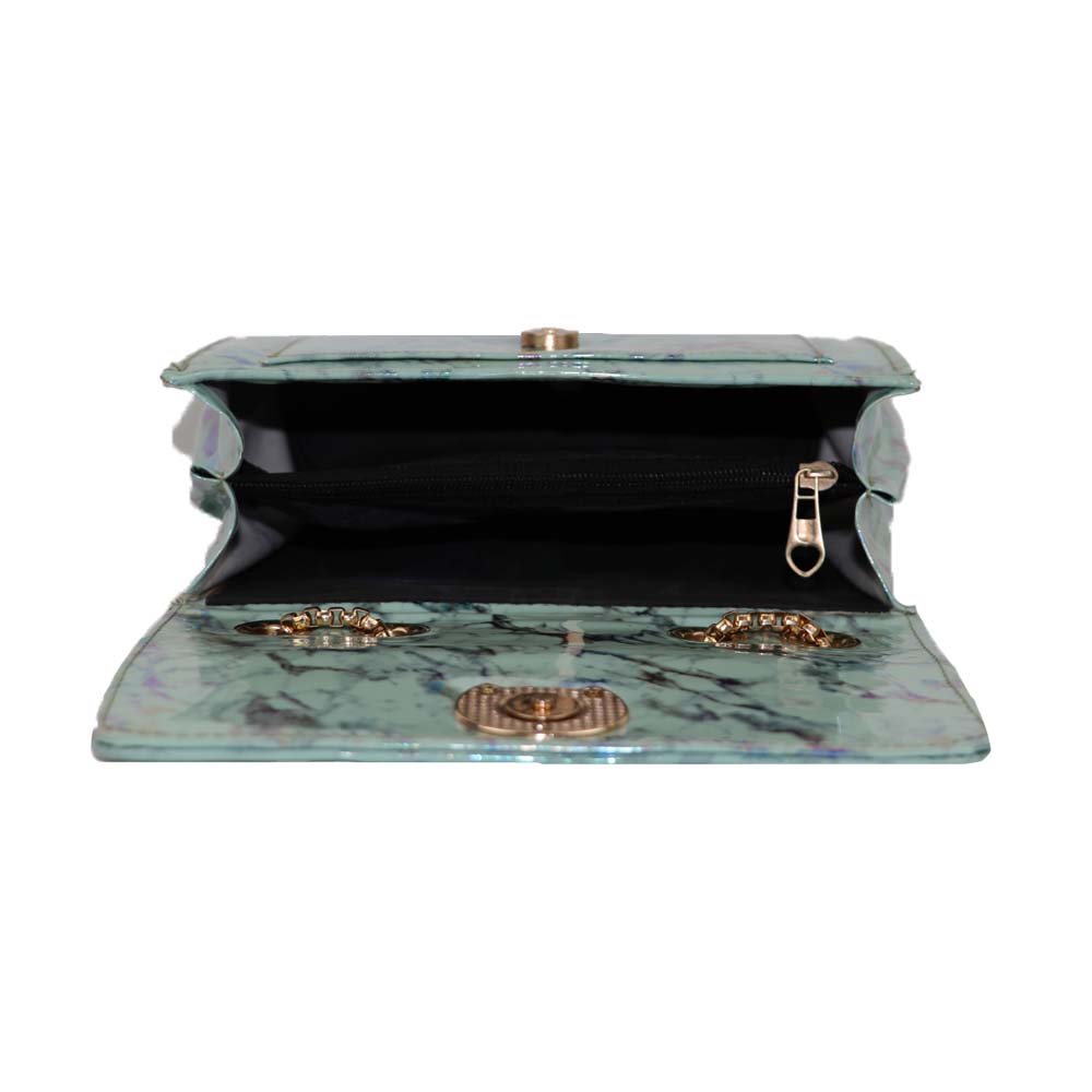 Clutch Bag with Gold Chain Strap Stylish Party Handbag