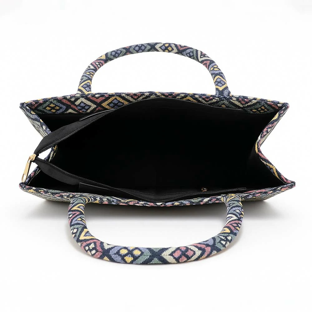 Monochrome Jungle Tapestry Tote Bag