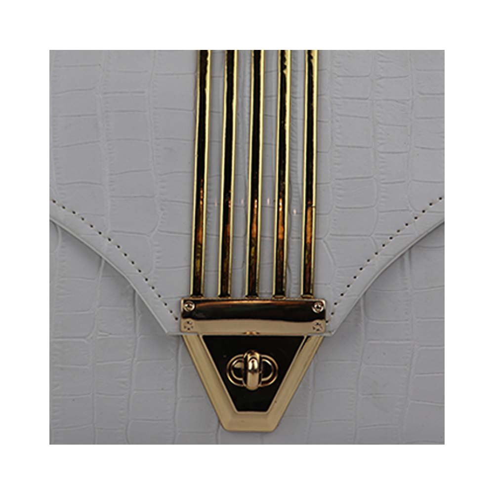 Texture Clutch Sling Bag with Gold Chain Strap Party clutch