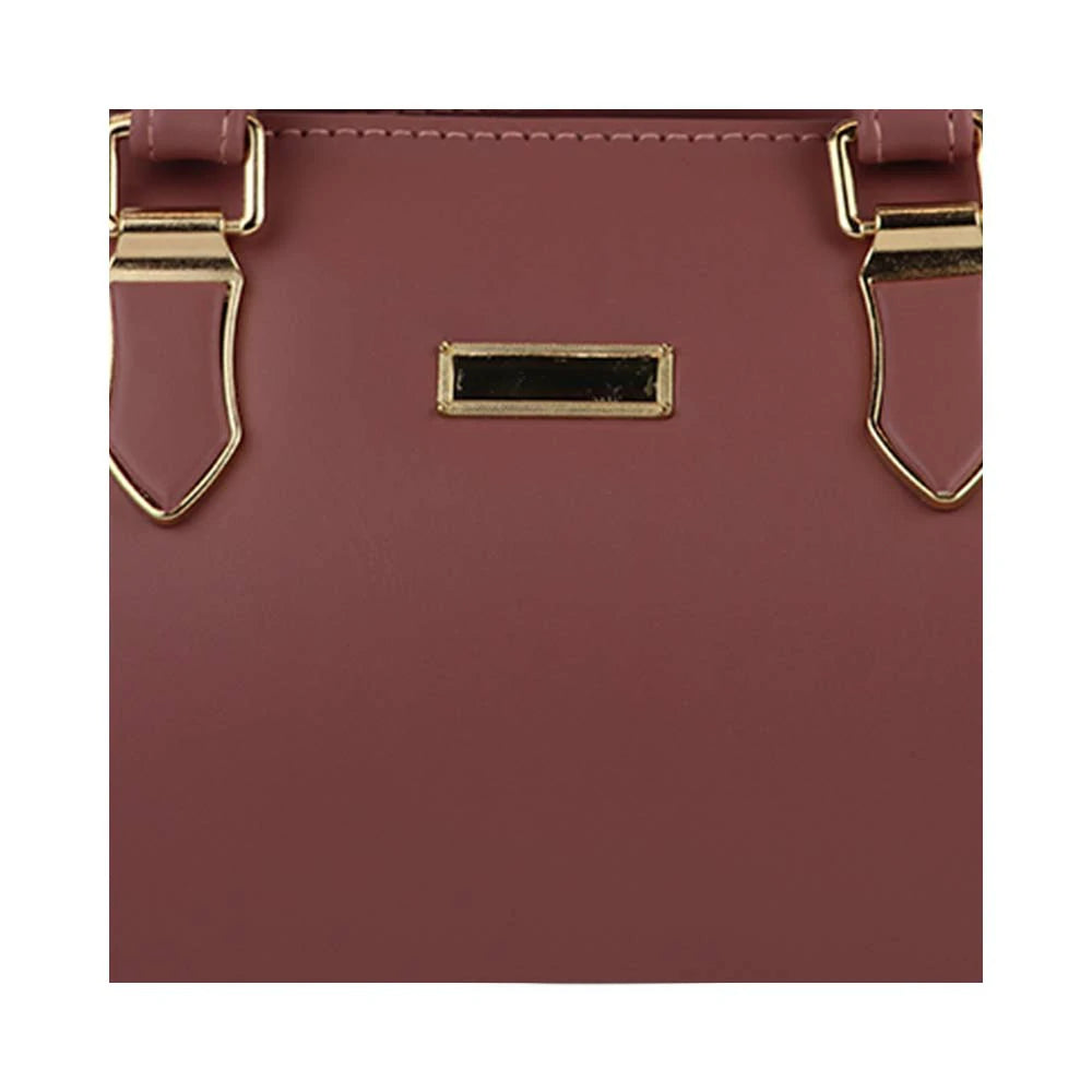 Women Structured Handbag with Detachable Sling Strap, Premium Finish.