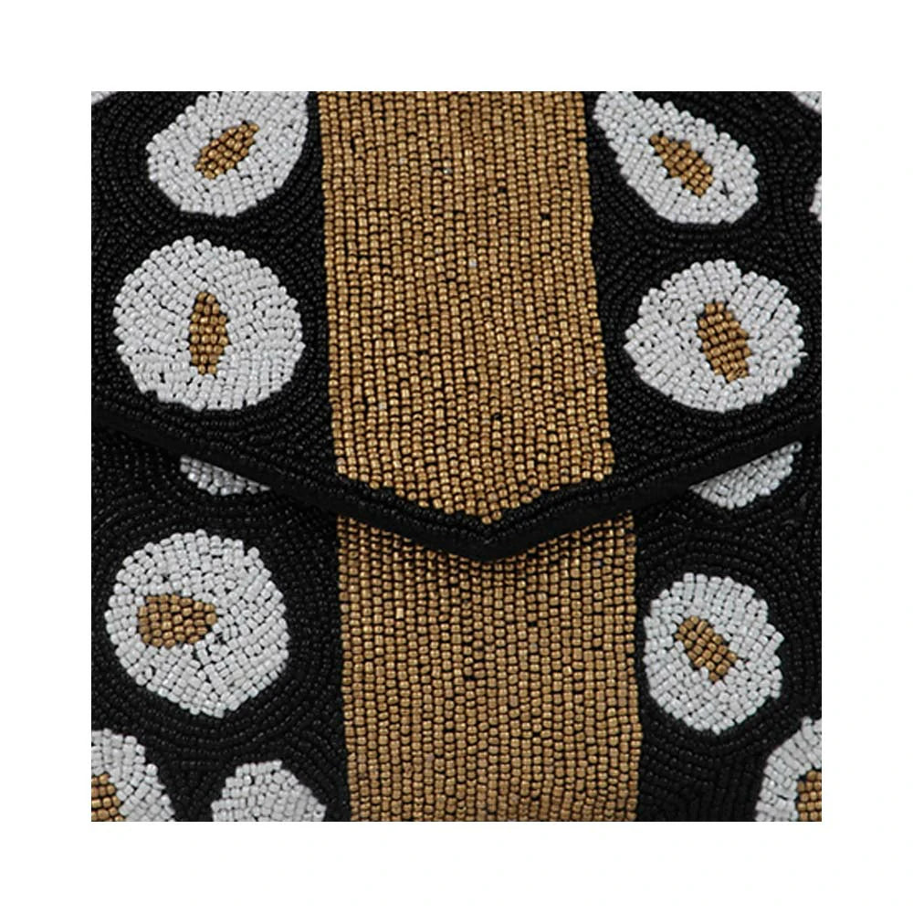 Women’s Woven Flap Clutch with Detachable Chain Strap