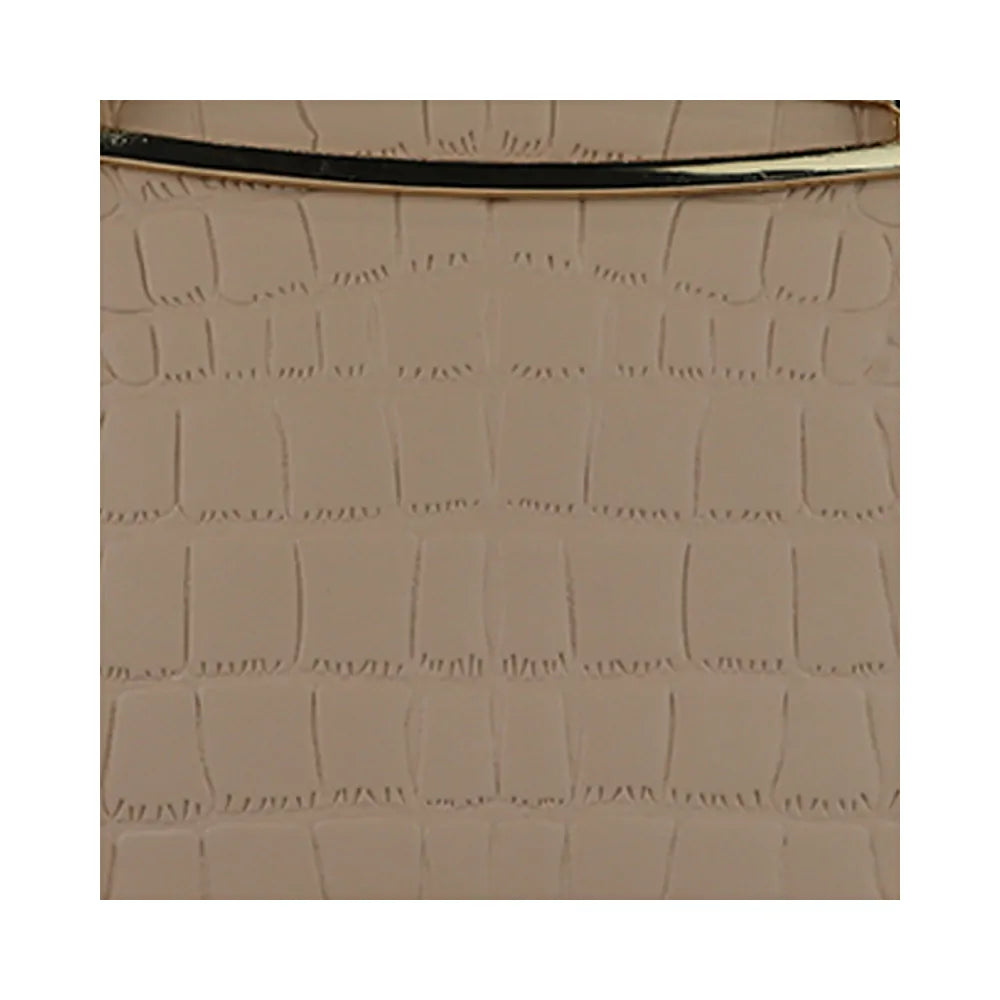 Texture Handbag with Top Handle & Sling Strap Stylish