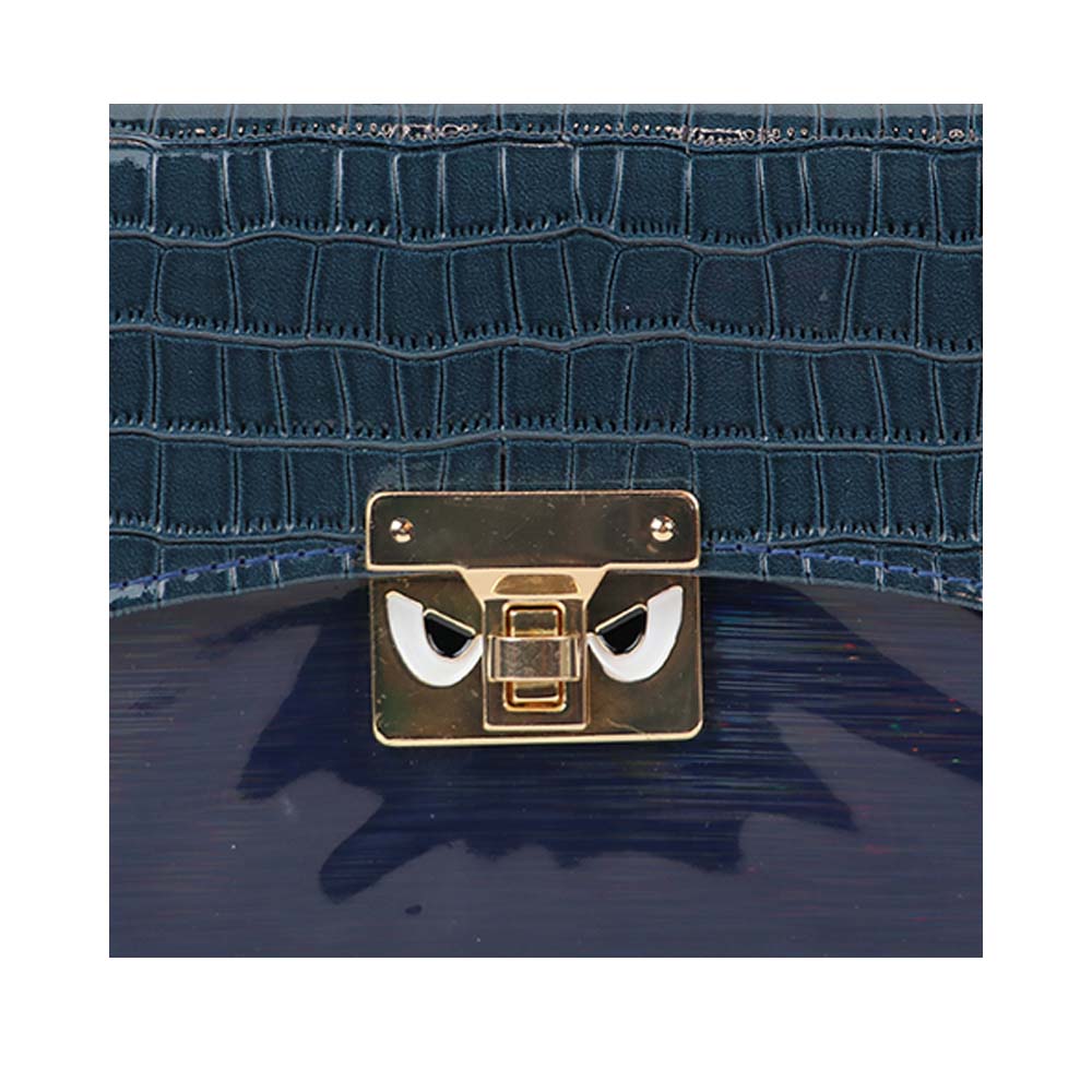 Texture Sling Bag with Gold Chain Strap