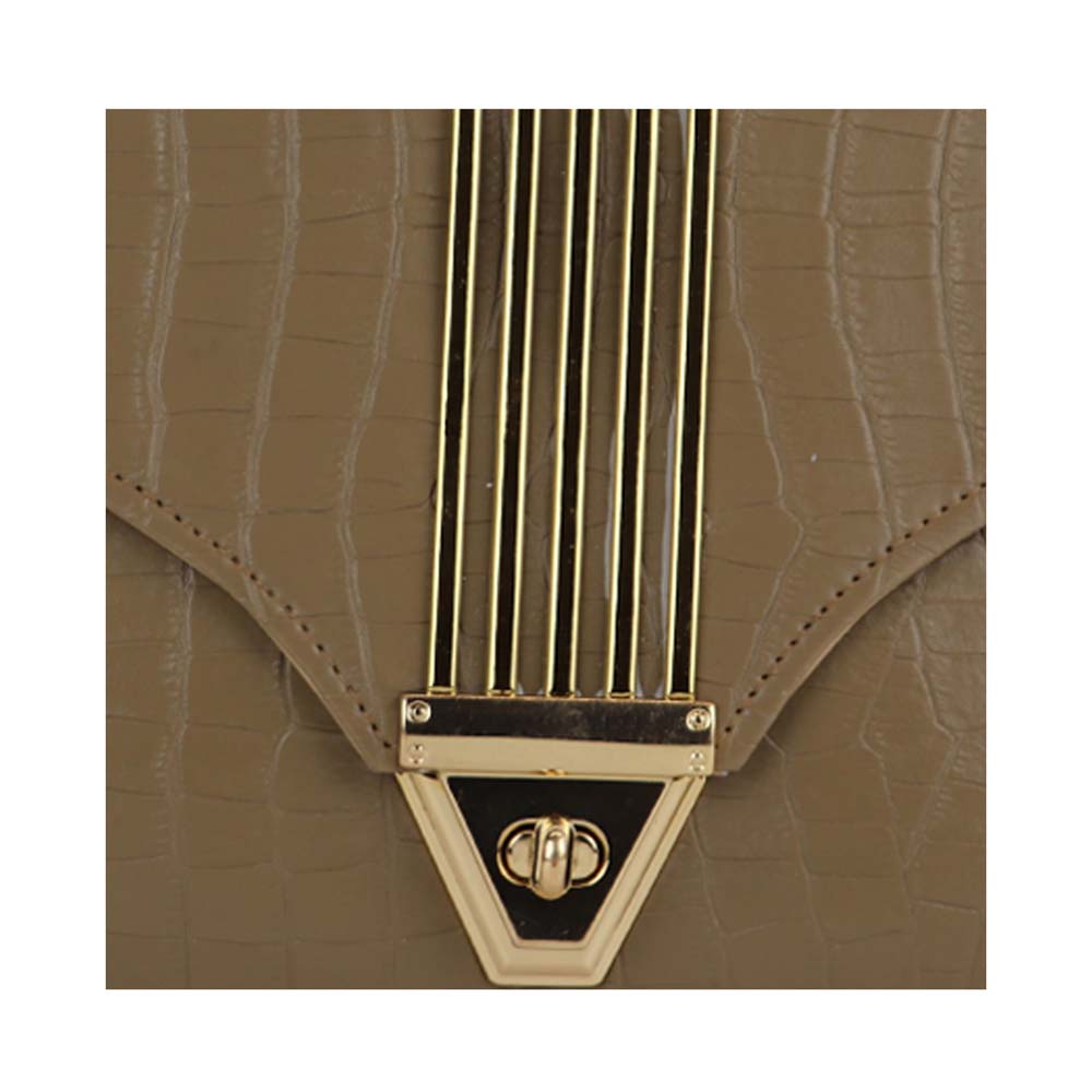 Texture Clutch Sling Bag with Gold Chain Strap Party clutch