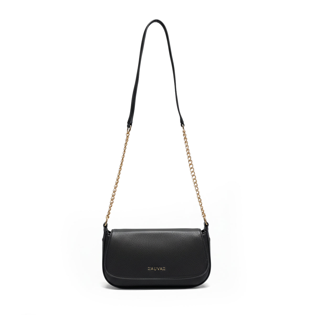 Elegant Textured Flap Shoulder Bag with Gold Chain Strap