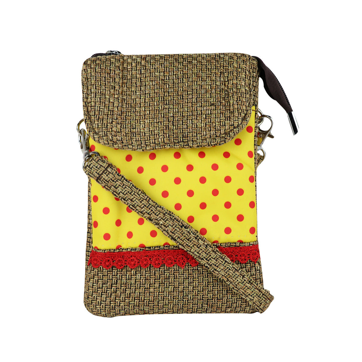 Sling Bag with Woven Flap Stylish Crossbody Casual Shoulder Bag