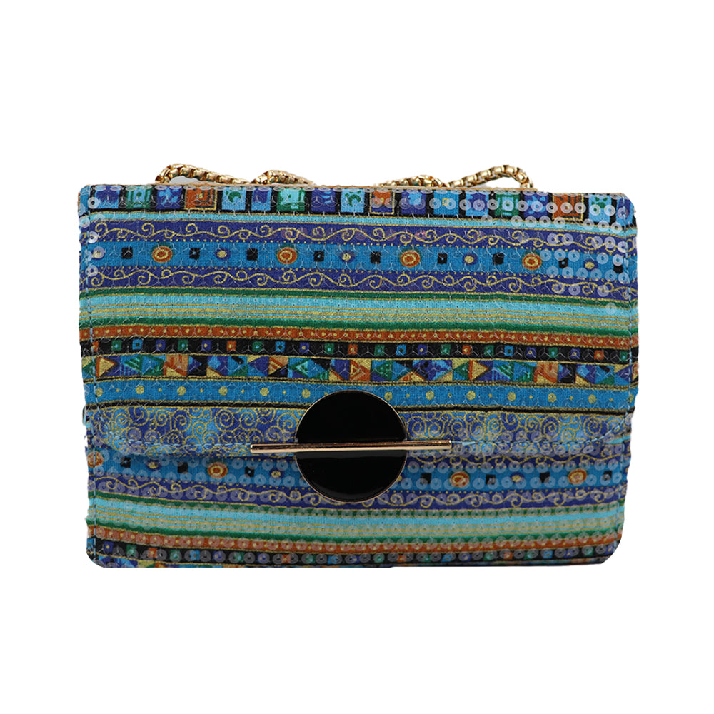 Clutch Bag with Gold Chain Strap Stylish Party Handbag