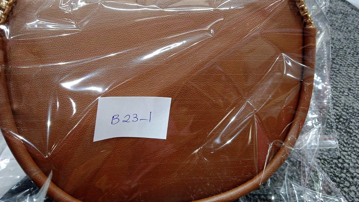 Semi Circle Sling Bag with Gold Chain Strap