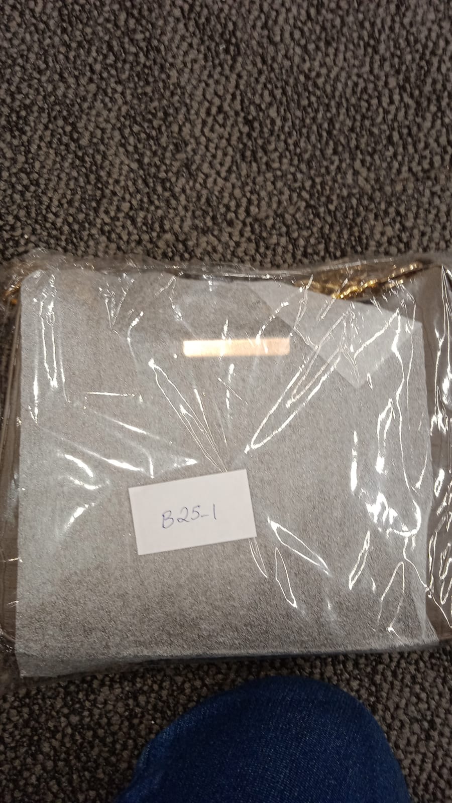 Texture Sling Bag with Gold Chain Strap