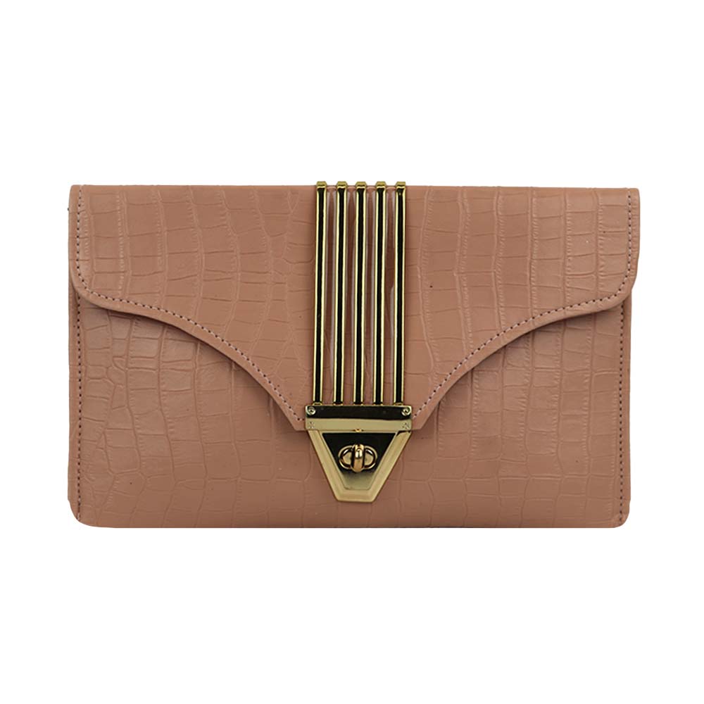 Texture Clutch Sling Bag with Gold Chain Strap Party clutch