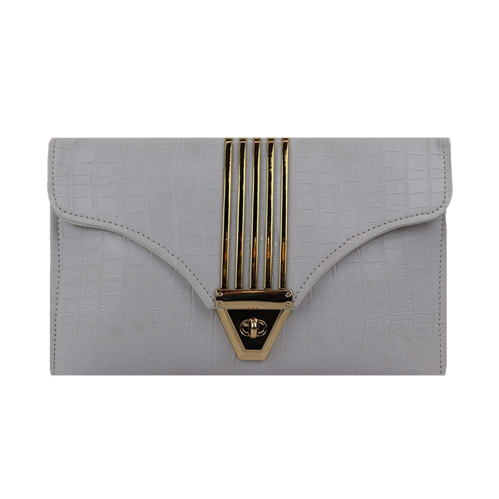 Texture Clutch Sling Bag with Gold Chain Strap Party clutch