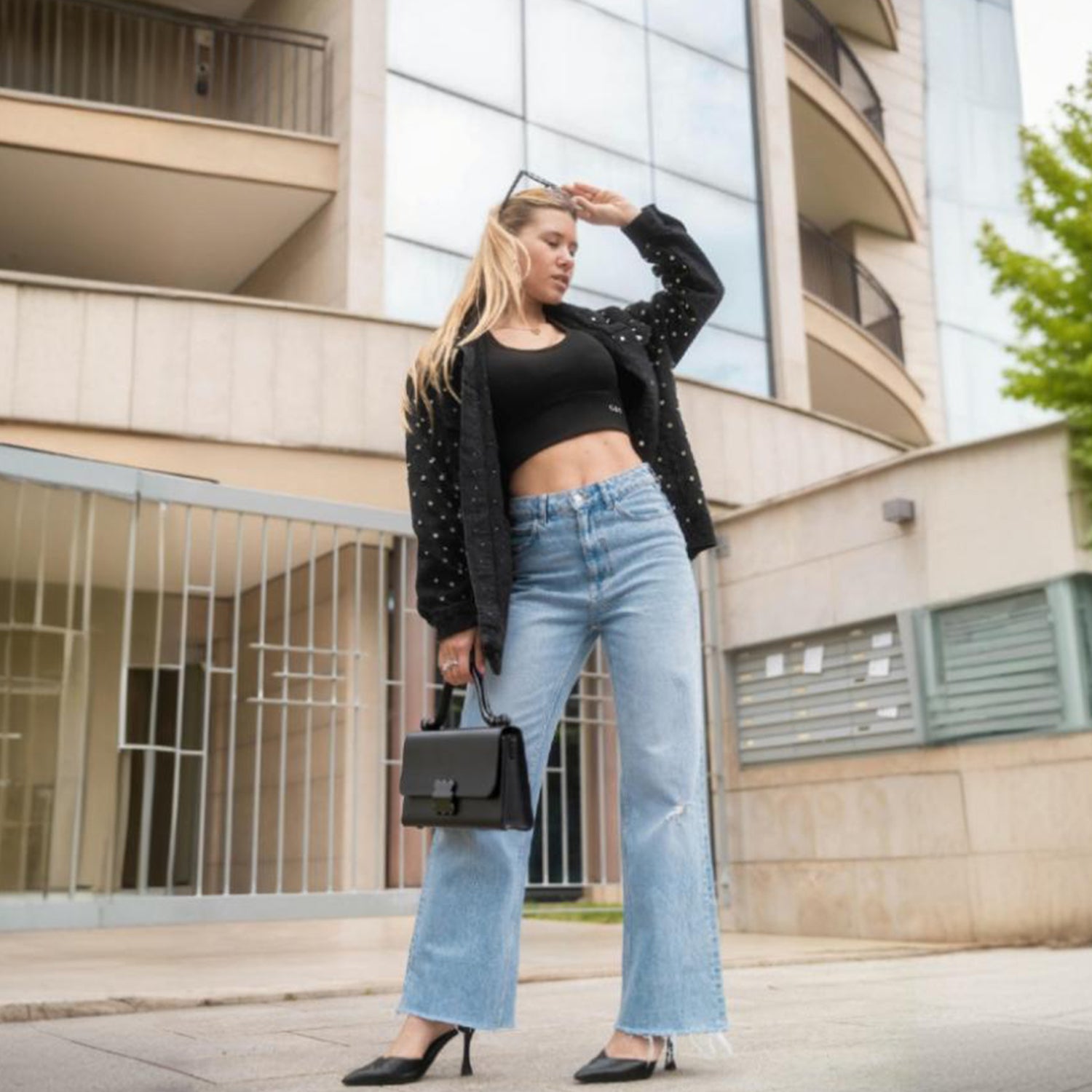 Wave Luxe Handbag - Black