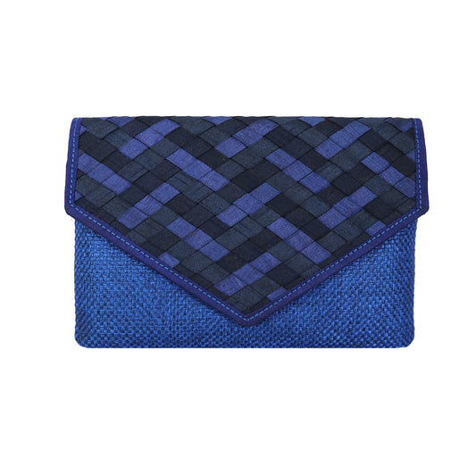 Women’s Woven Flap Clutch with Detachable Chain Strap