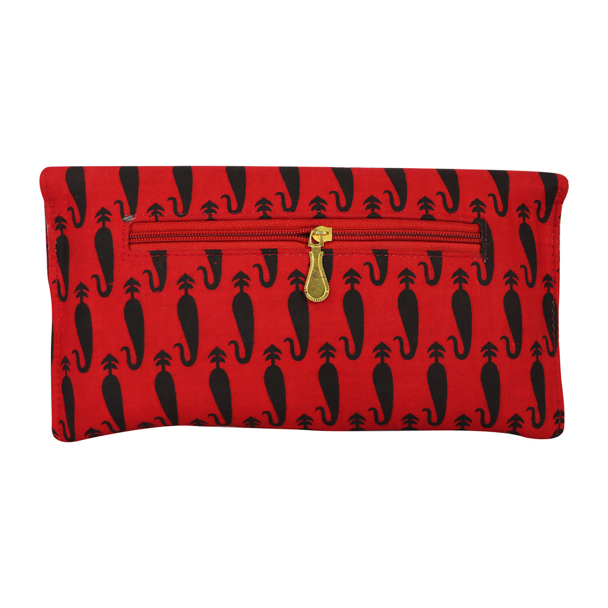Women’s Woven Flap Clutch with Detachable Chain Strap
