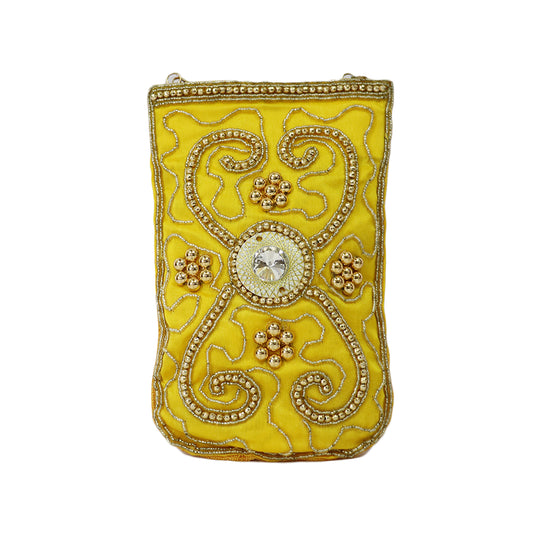 Women’s Embellished Mobile Pouch with Bead Work