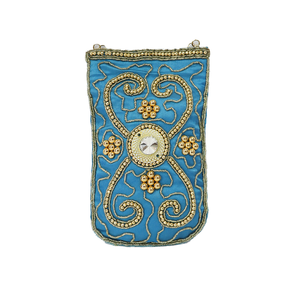 Women’s Embellished Mobile Pouch with Bead Work