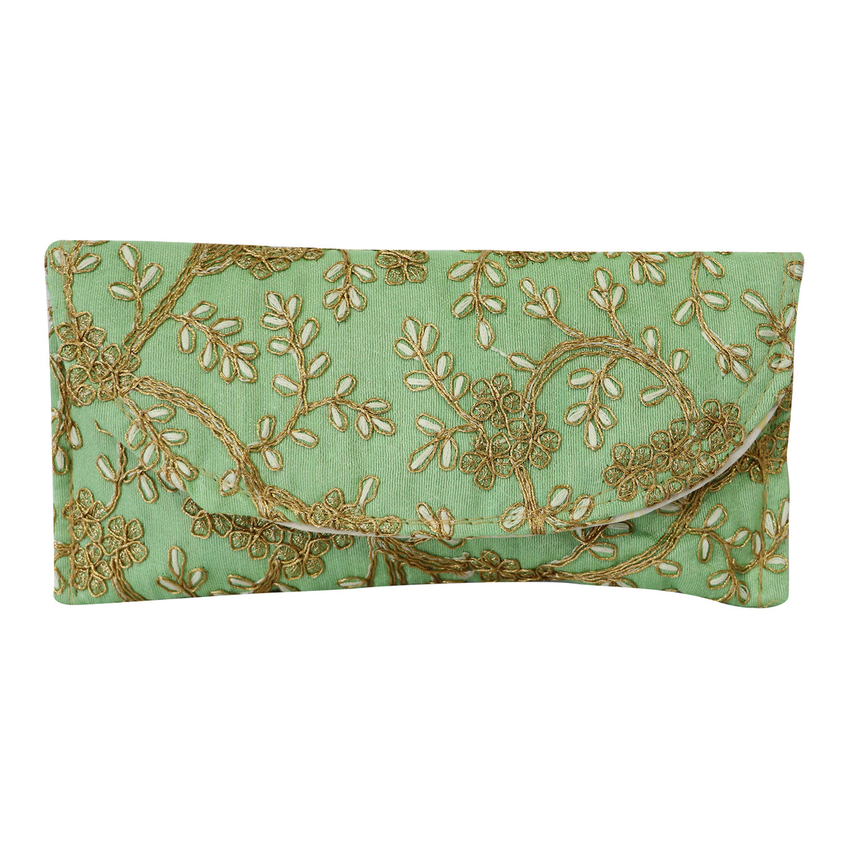 Women’s Woven Flap Clutch with Detachable Chain Strap