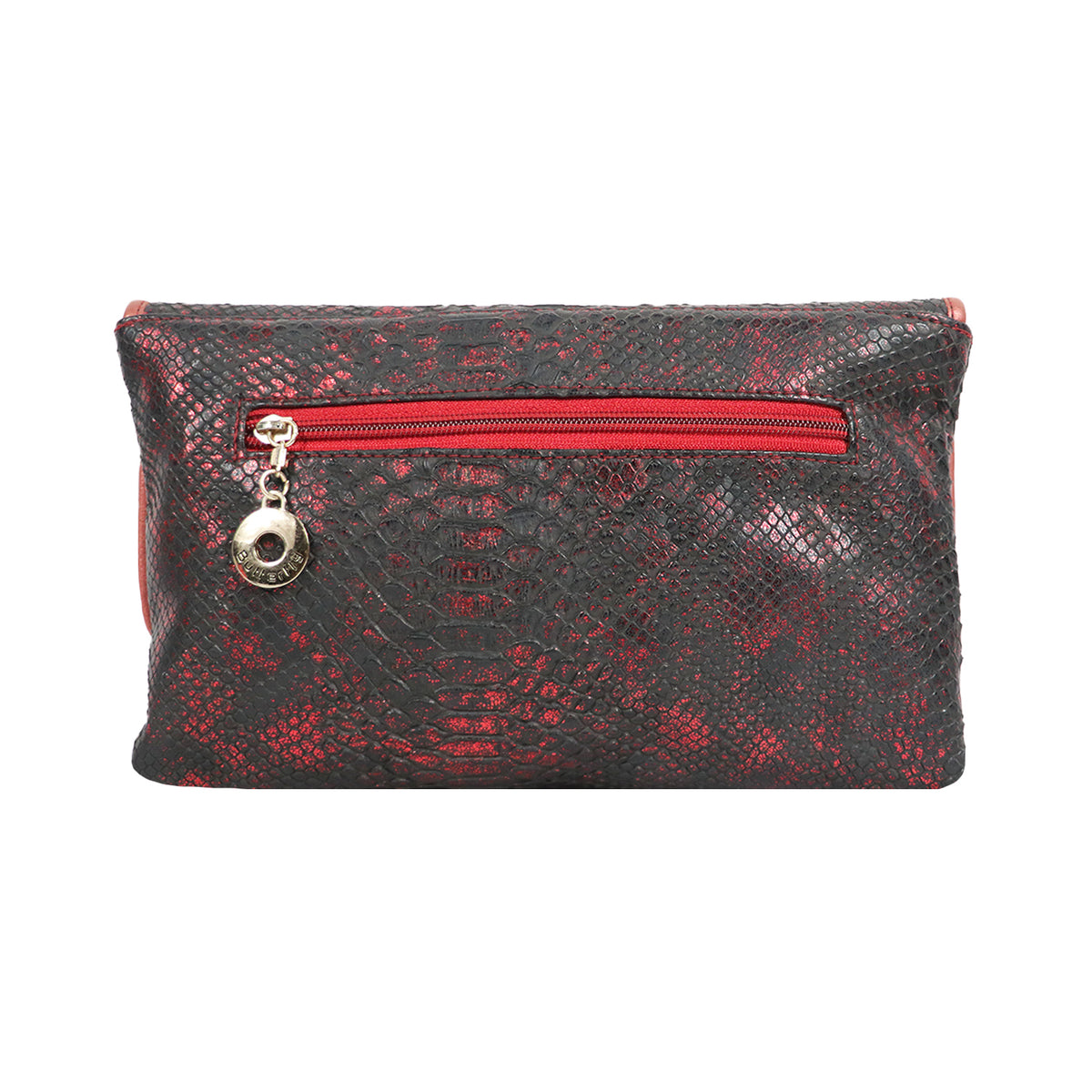 Women’s Woven Flap Clutch with Detachable Chain Strap