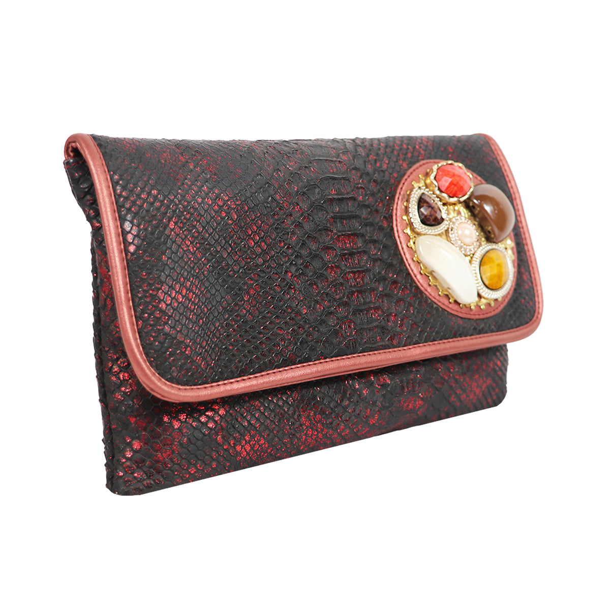 Women’s Woven Flap Clutch with Detachable Chain Strap