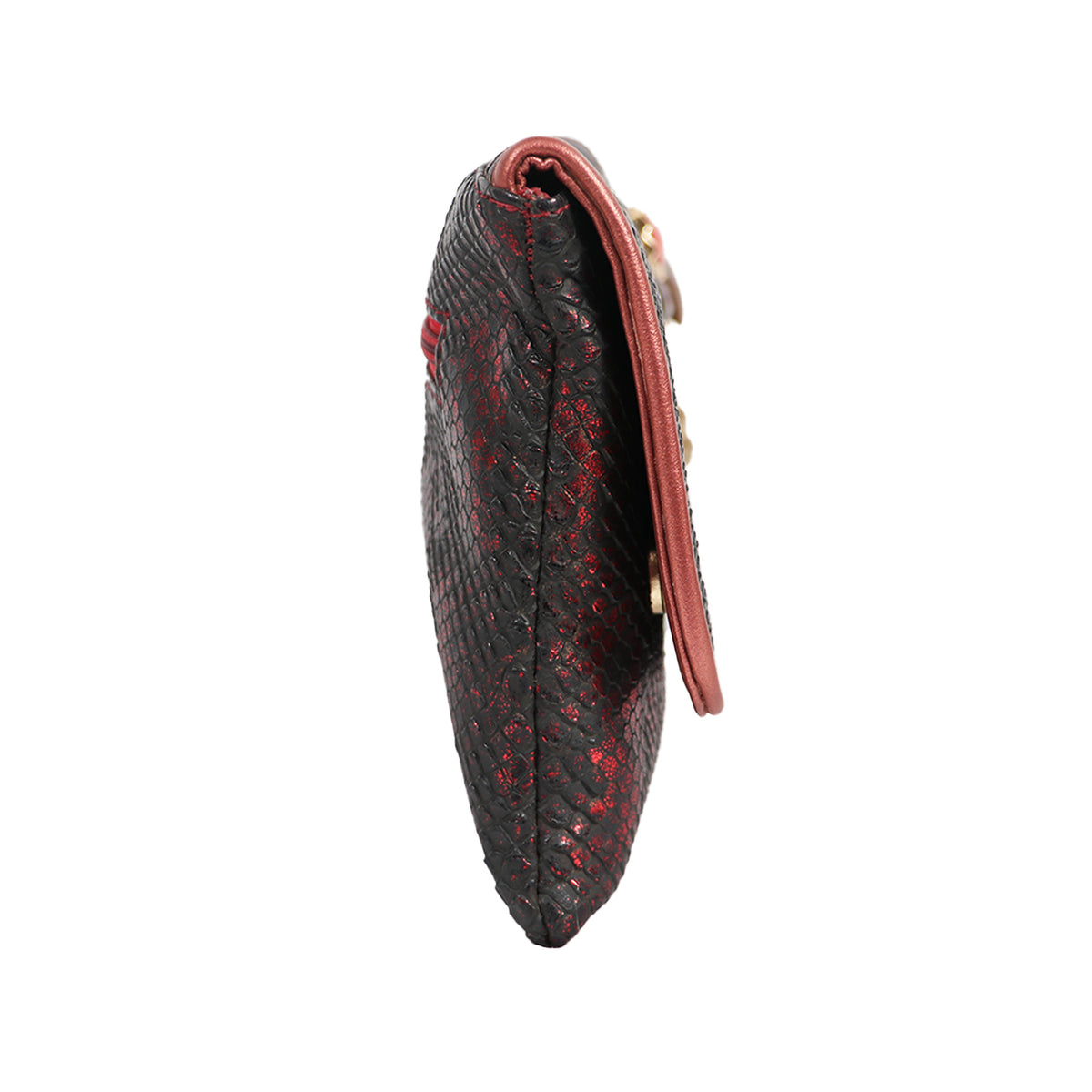 Women’s Woven Flap Clutch with Detachable Chain Strap