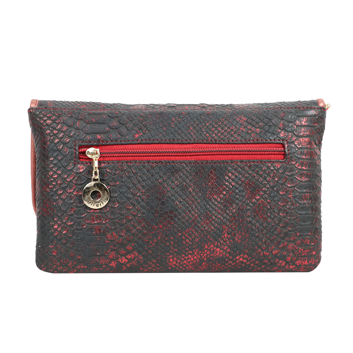 Women’s Woven Flap Clutch with Detachable Chain Strap