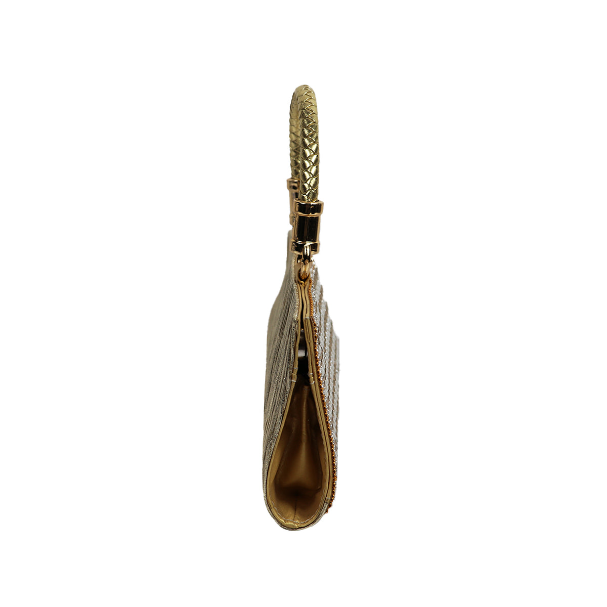 Women’s Gold Pearl & Stone Embellished Clutch Bag