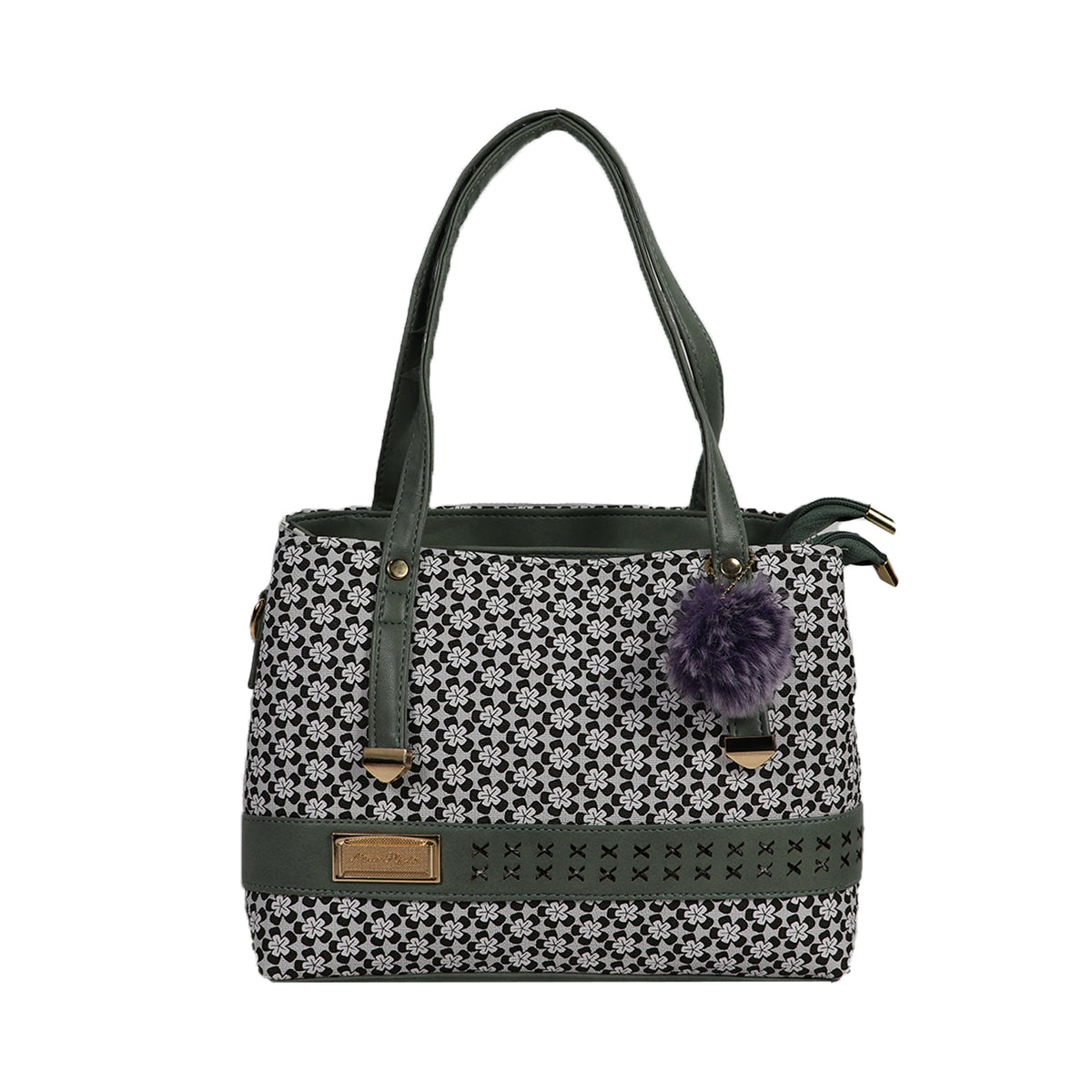 Women’s Floral Print Tote Handbag with Detachable Sling Strap