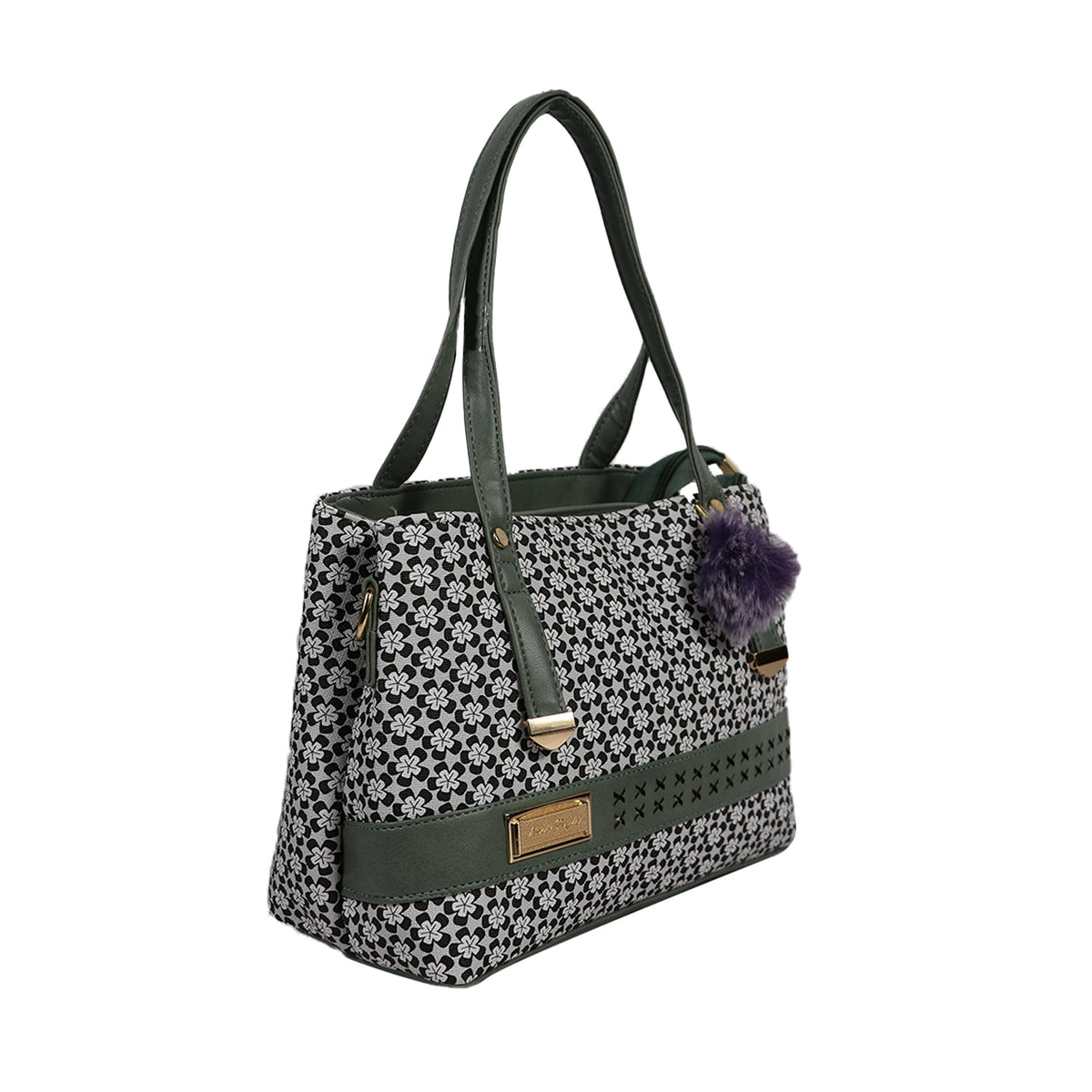 Women’s Floral Print Tote Handbag with Detachable Sling Strap