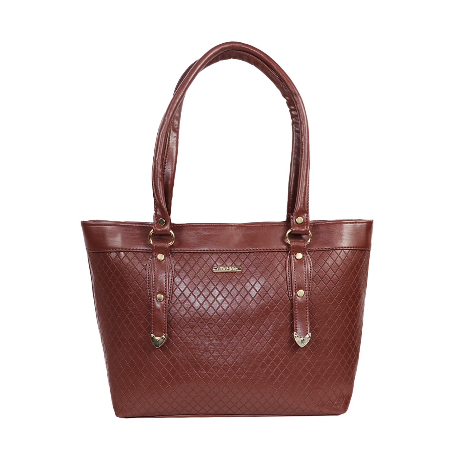 Women’s Brown Floral Embroidered Shoulder Tote Bag - Dark Brown