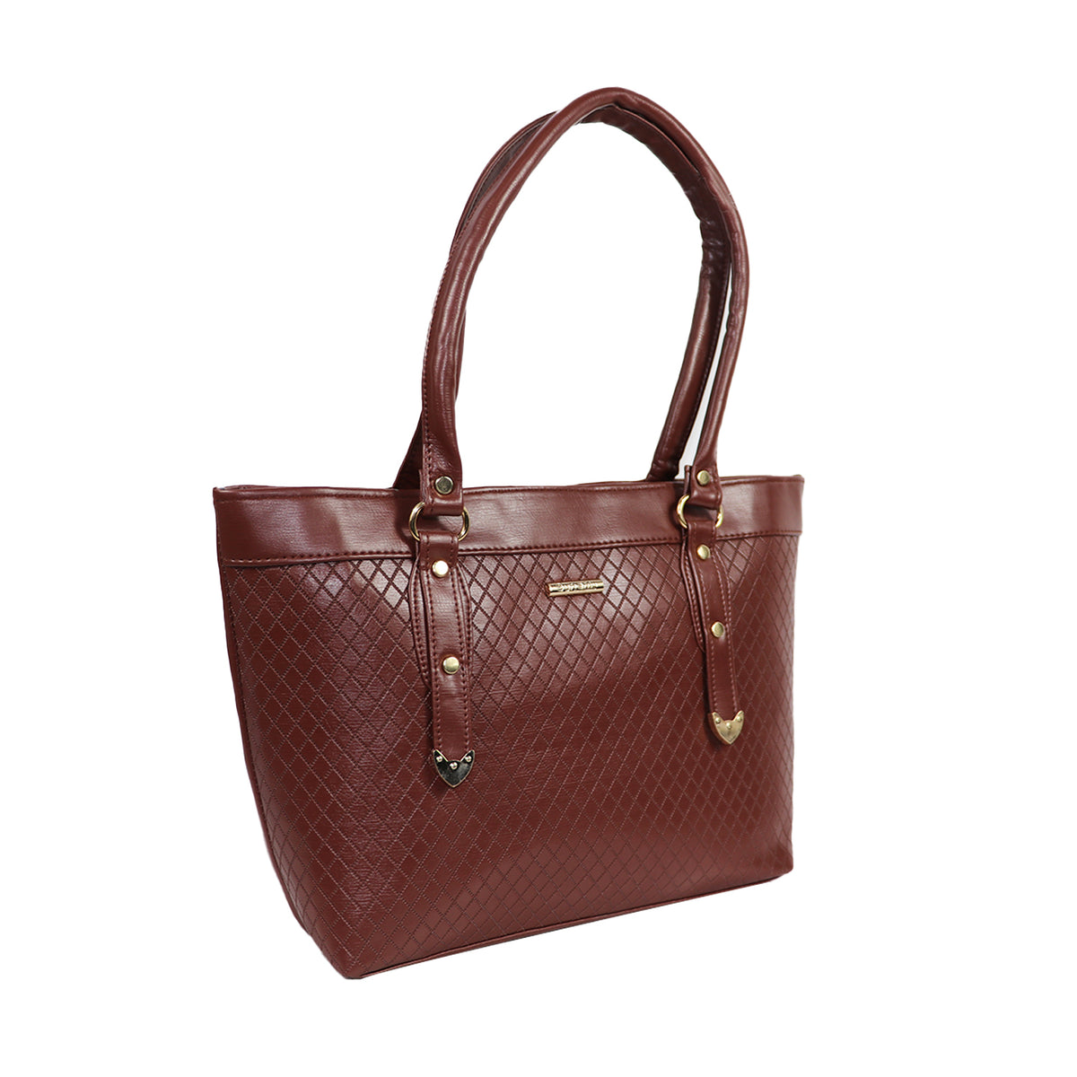 Women’s Brown Floral Embroidered Shoulder Tote Bag