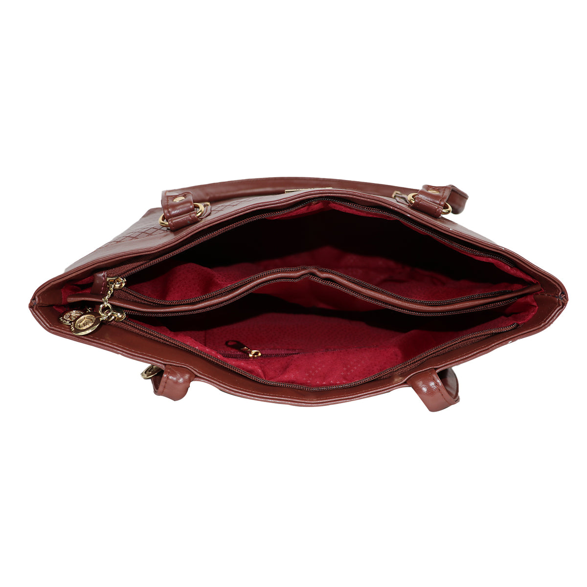 Women’s Brown Floral Embroidered Shoulder Tote Bag