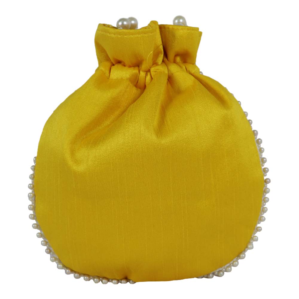 Regal Pearl-Embroidered Potli Bag