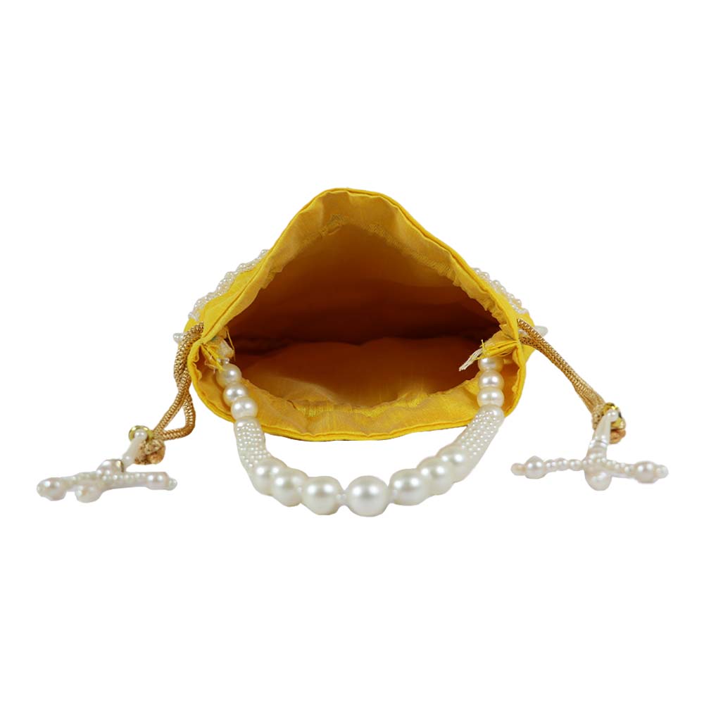 Regal Pearl-Embroidered Potli Bag