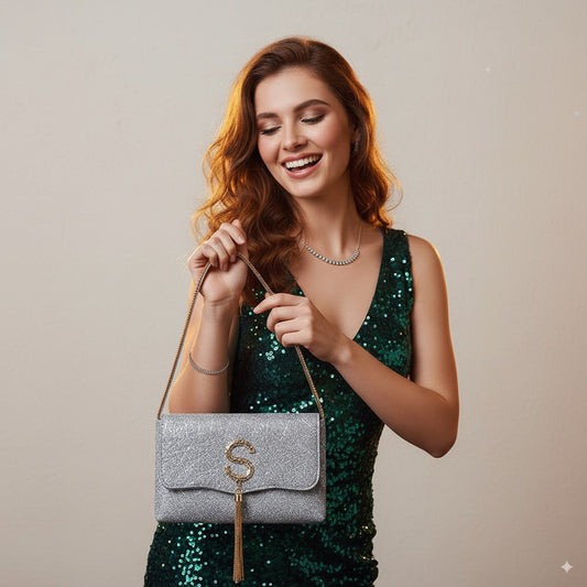 Elegant Glitter Finish with Signature Charm