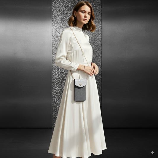 Sling Pouch with Heart Charm Accent