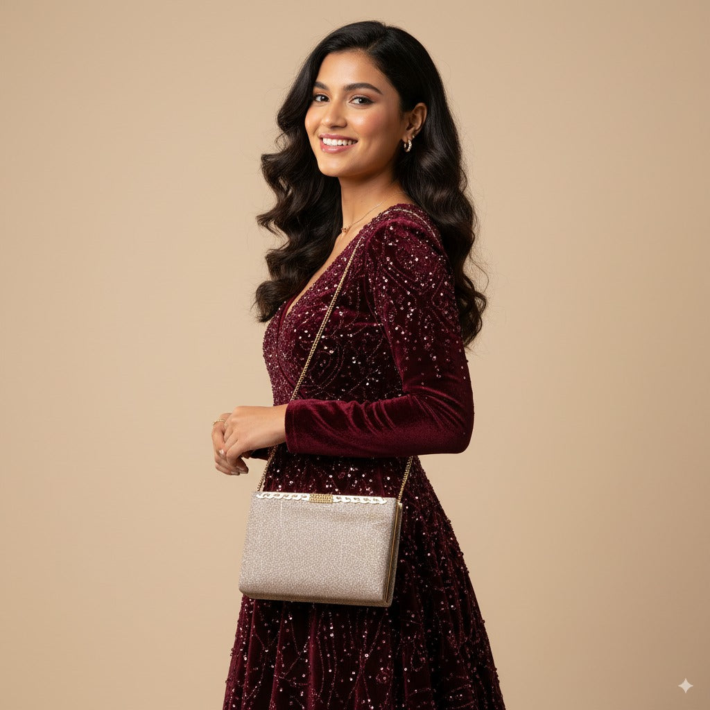 Elegant Glitter Finish with Signature Charm