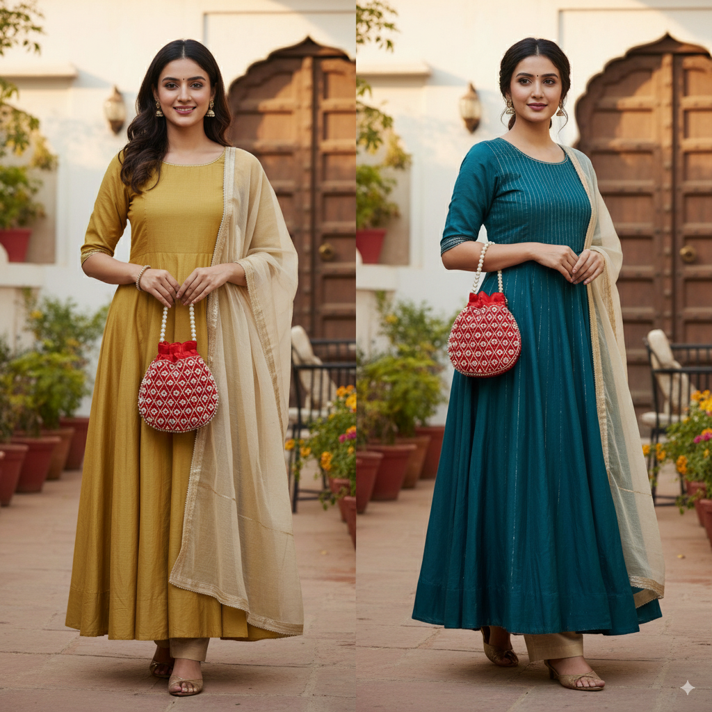 Regal Pearl-Embroidered Potli Bag