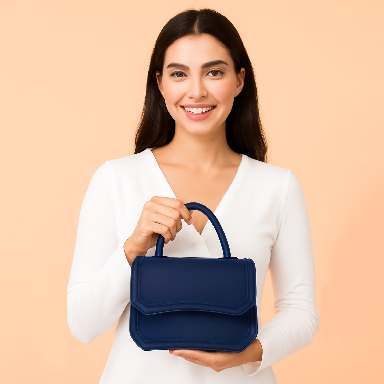 Curve-Edge Mini Satchel - Dark Grey