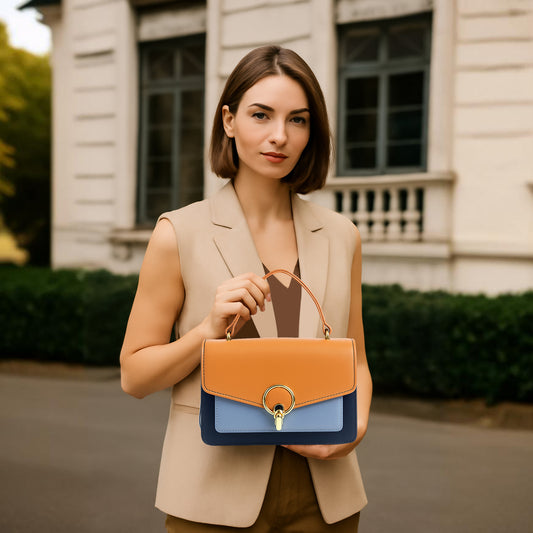 Tri-Tone Color Block crossbody Bag