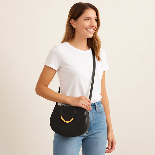 Mini Sling Bag with Gold Accent