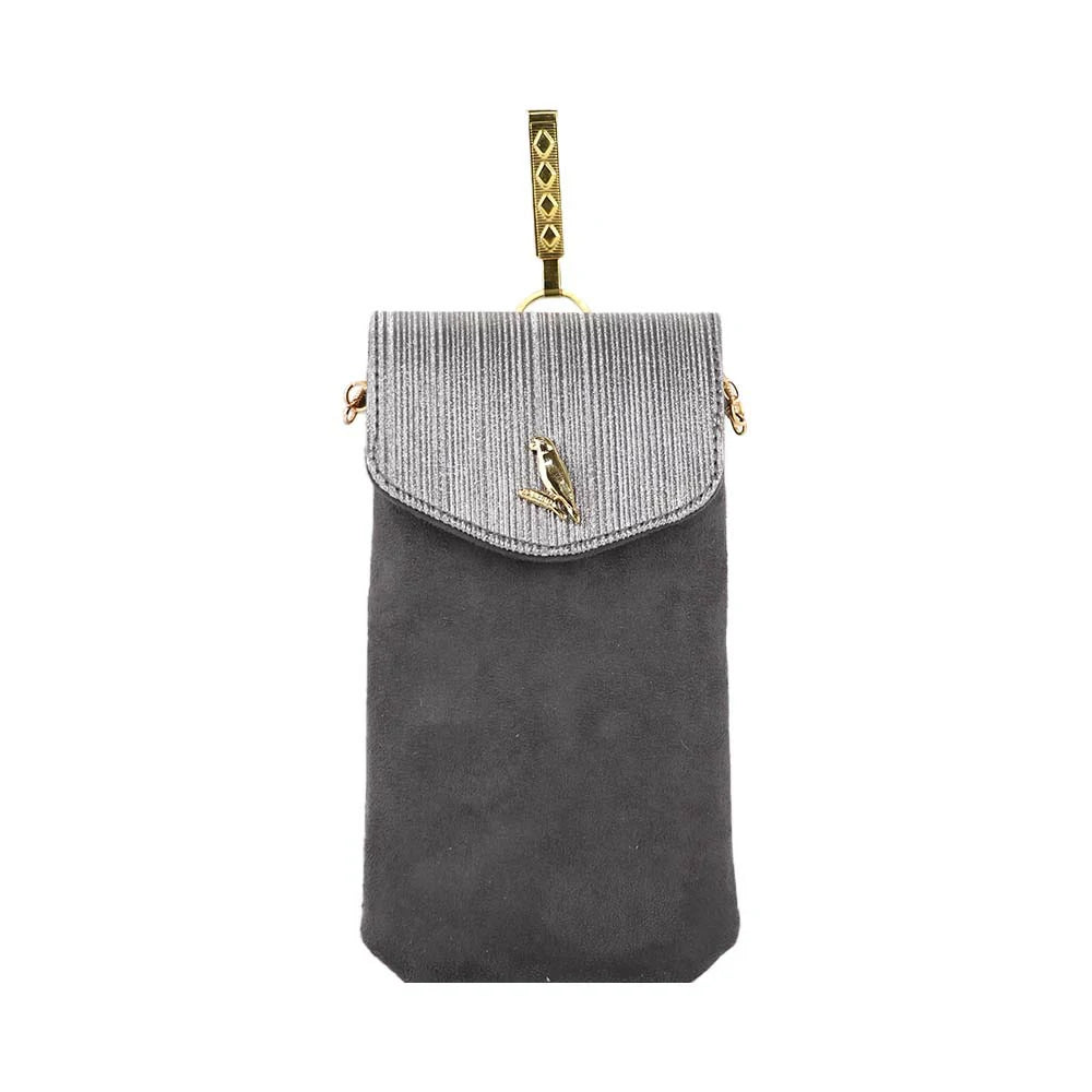 Mobile Sling Bag with Flap Closure & Gold Chain Strap