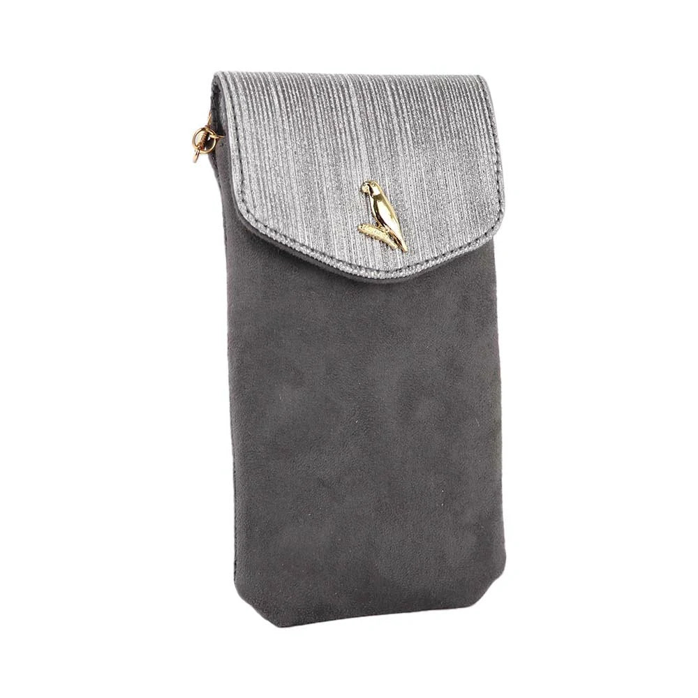Mobile Sling Bag with Flap Closure & Gold Chain Strap