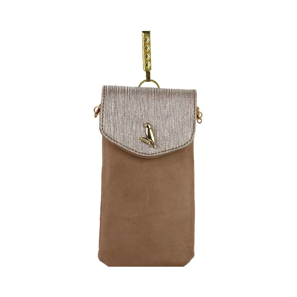 Mobile Sling Bag with Flap Closure & Gold Chain Strap