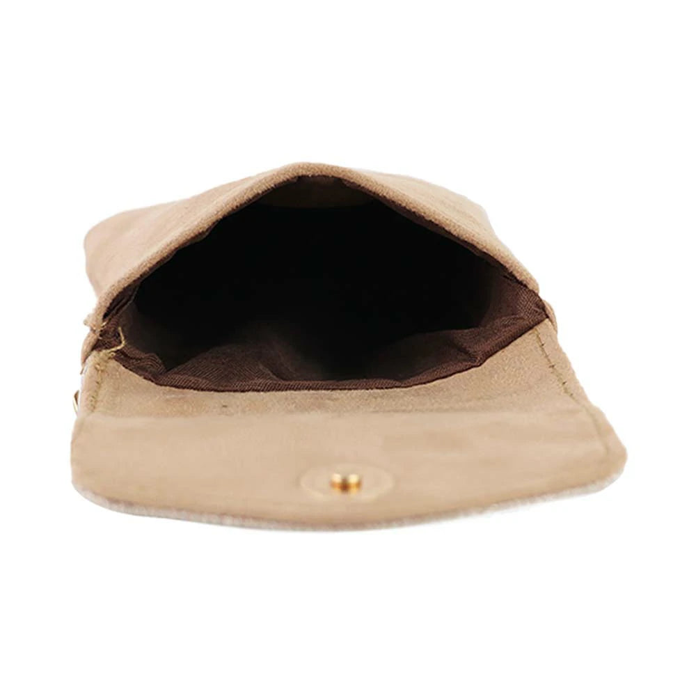 Mobile Sling Bag with Flap Closure & Gold Chain Strap