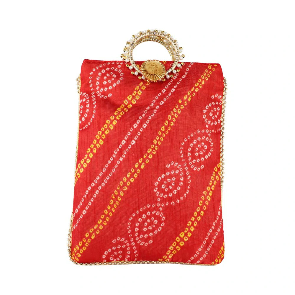 Embroidered Pearl Handle Bag